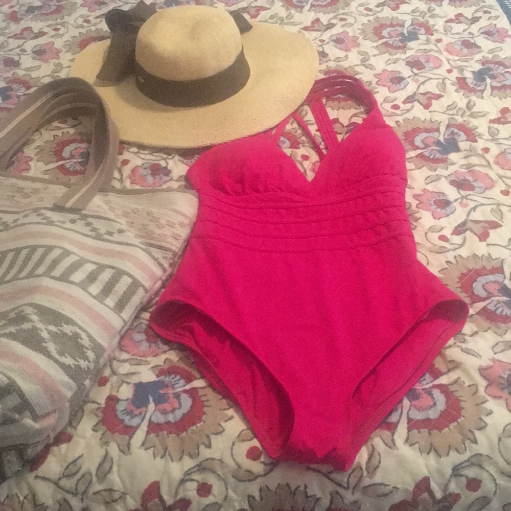 Hot Pink La Blanca one piece swim suit